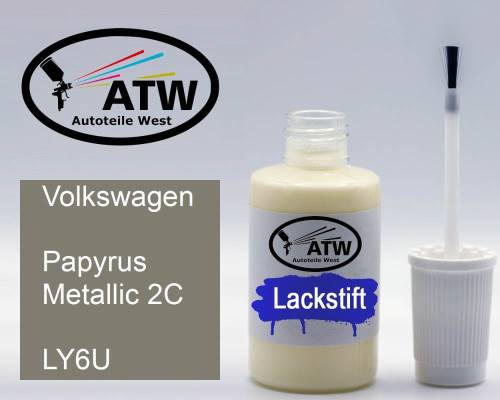 Volkswagen, Papyrus Metallic 2C, LY6U: 20ml Lackstift, von ATW Autoteile West.